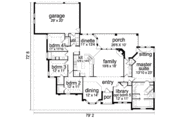 European Style House Plan - 4 Beds 3 Baths 2721 Sq/Ft Plan #84-254 