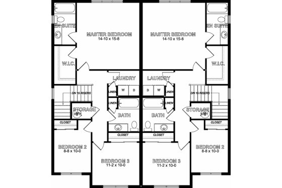 Craftsman Floor Plan - Upper Floor Plan #126-197