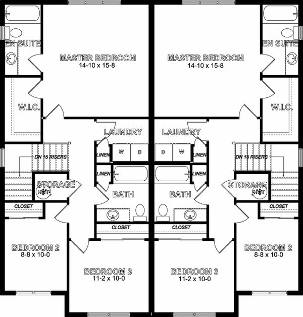 Craftsman Floor Plan - Upper Floor Plan #126-197
