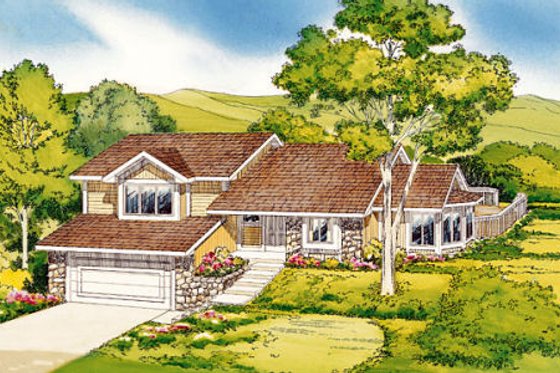 Exterior - Front Elevation for Traditional House Plan #312-302 - 3 bed, 2 bath