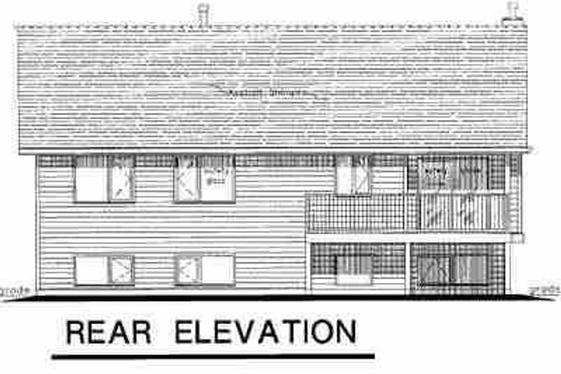 Home Plan - Exterior - Rear Elevation for Traditional House Plan #18-312 - 3 bed, 2 bath