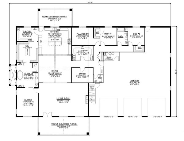 House Plan Design - Country Floor Plan - Main Floor Plan #1064-244