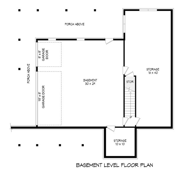 Traditional Floor Plan - Lower Floor Plan #932-485