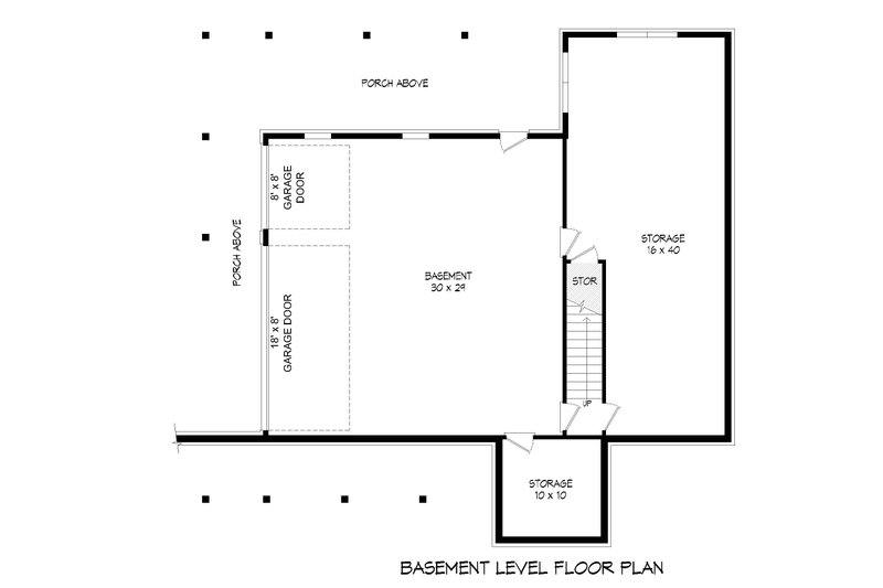 House Blueprint - Floor Plan - Lower Floor for Traditional House Plan #932-485 - 3 bed, 2 bath