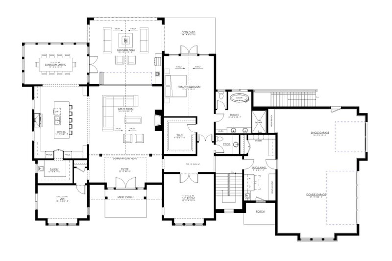 Dream House Plan - Floor Plan - Main Floor for Contemporary House Plan #1114-109 - 4 bed, 3 bath