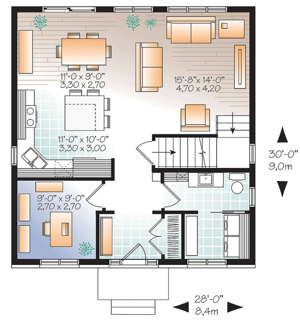 Architectural House Design - Traditional Floor Plan - Main Floor Plan #23-2625