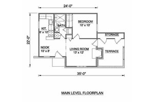 Floor Plan - Main Floor for Tudor House Plan #116-222 - 1 bed, 1 bath
