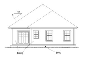 Exterior - Rear Elevation for Cottage House Plan #513-2179 - 4 bed, 3 bath