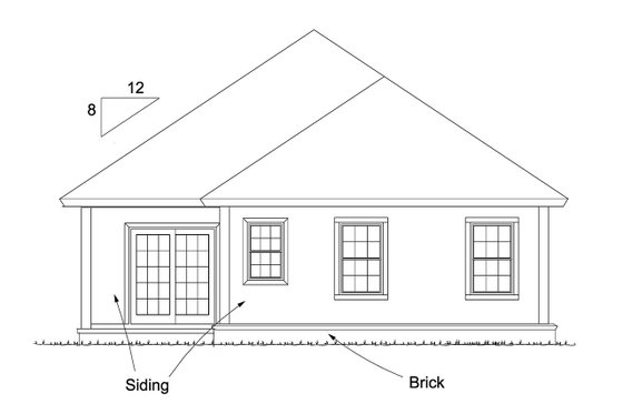 Exterior - Rear Elevation for Cottage House Plan #513-2179 - 4 bed, 3 bath