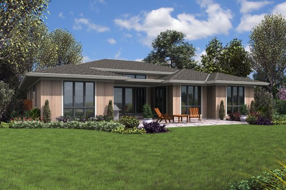 Exterior - Rear Elevation for Contemporary House Plan #48-1022 - 4 bed, 3 bath