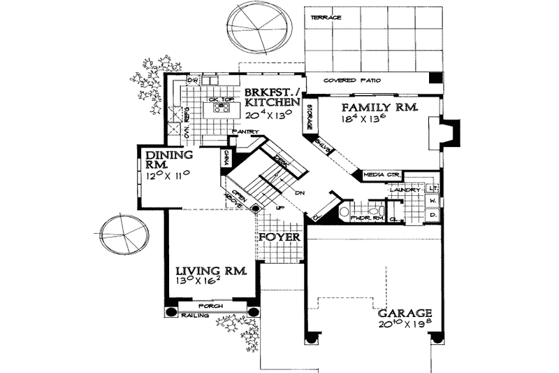 Home Plan - Floor Plan - Main Floor for Traditional House Plan #72-459 - 4 bed, 2.5 bath