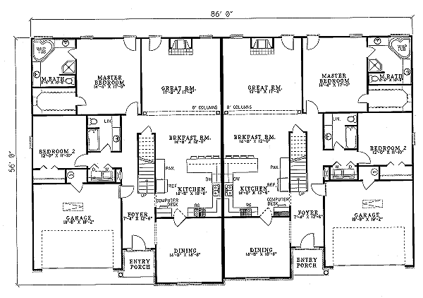 House Blueprint - Traditional Floor Plan - Main Floor Plan #17-2029