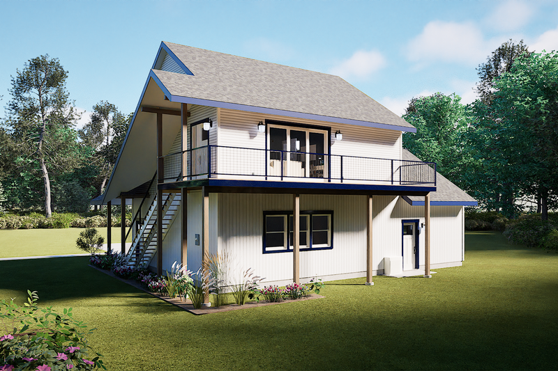 Architectural House Design - Exterior - Rear Elevation for Farmhouse House Plan #1099-10 - 1 bed, 1 bath