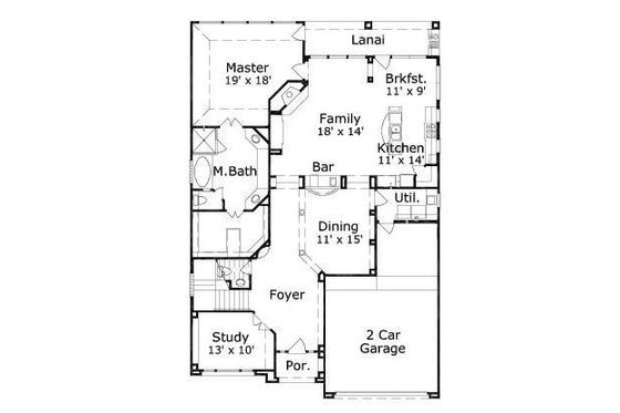 Floor Plan - Main Floor for European House Plan #411-582 - 3 bed, 2.5 bath