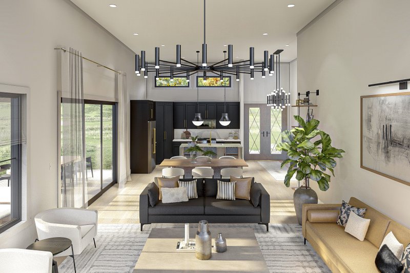House Design - Interior - Family Room 1 for Barndominium House Plan #455-261 - 2 bed, 2 bath