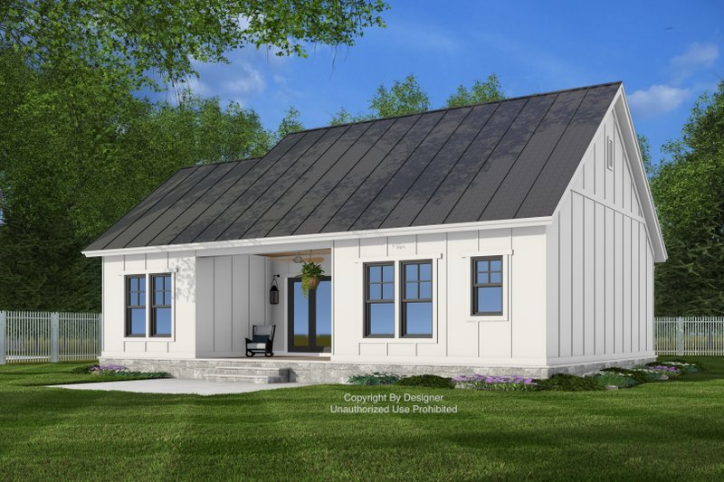 House Blueprint - Exterior - Rear Elevation 1 for Bungalow House Plan #51-1447 - 2 bed, 2 bath