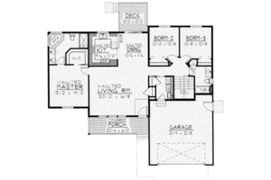 Floor Plan - Main Floor for Ranch House Plan #112-112 - 3 bed, 2 bath