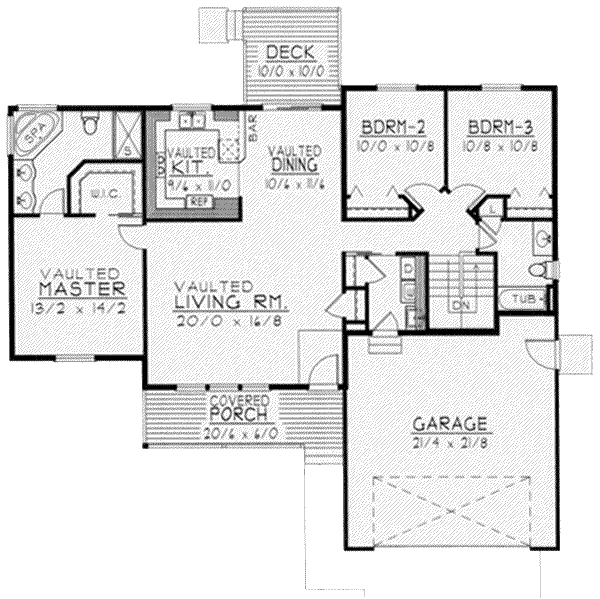 Ranch Floor Plan - Main Floor Plan #112-112