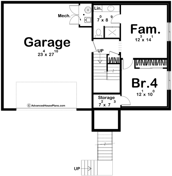 Dream House Plan - Modern Floor Plan - Lower Floor Plan #455-445