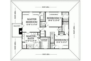 Floor Plan - Upper Floor for Southern House Plan #137-254 - 3 bed, 3.5 bath