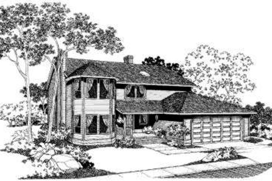 Exterior - Front Elevation for Traditional House Plan #303-115 - 3 bed, 2.5 bath