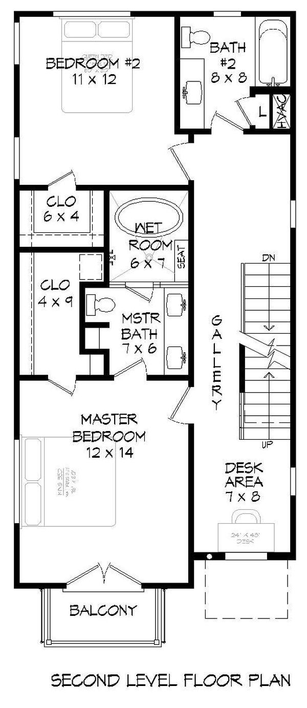 Contemporary Floor Plan - Upper Floor Plan #932-317