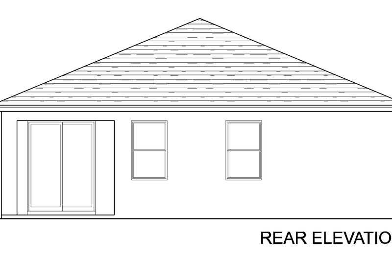 House Blueprint - Exterior - Rear Elevation for Traditional House Plan #1058-240 - 3 bed, 2 bath