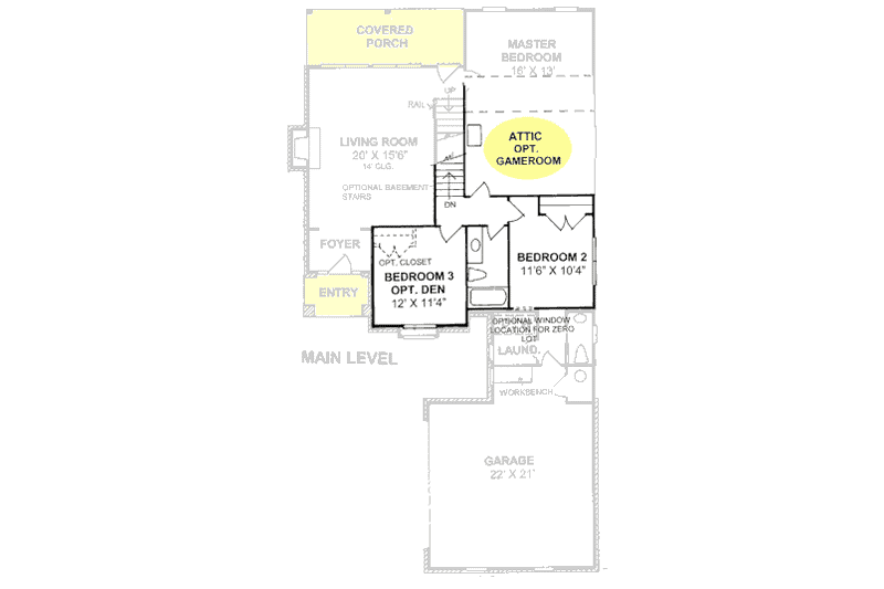 House Blueprint - Floor Plan - Upper Floor for Traditional House Plan #20-1358 - 3 bed, 2.5 bath