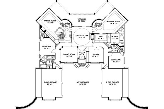 Floor Plan - Main Floor for European House Plan #119-356 - 3 bed, 3 bath