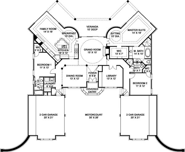 European Floor Plan - Main Floor Plan #119-356