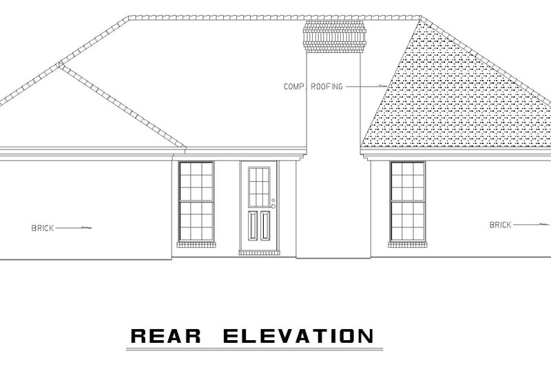 Dream House Plan - Exterior - Rear Elevation for Traditional House Plan #17-3272 - 4 bed, 2 bath