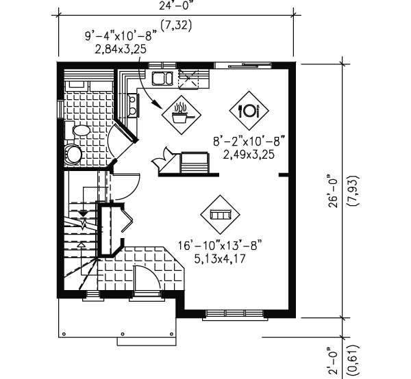 Traditional Floor Plan - Main Floor Plan #25-4022
