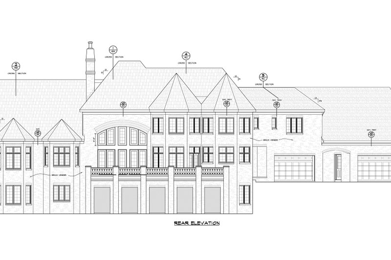 Architectural House Design - Exterior - Rear Elevation for European House Plan #20-2379 - 5 bed, 7 bath