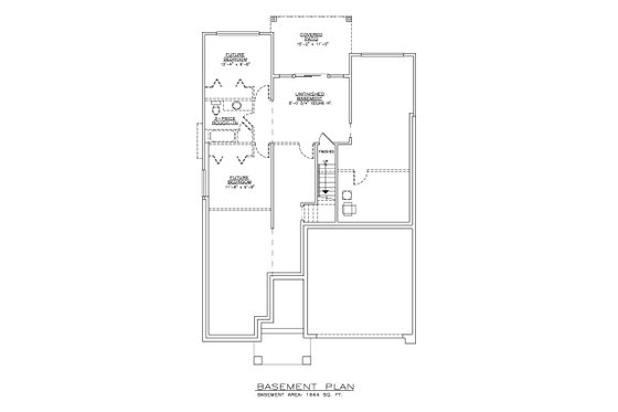 Floor Plan - Lower Floor for Farmhouse House Plan #1100-47 - 3 bed, 2 bath