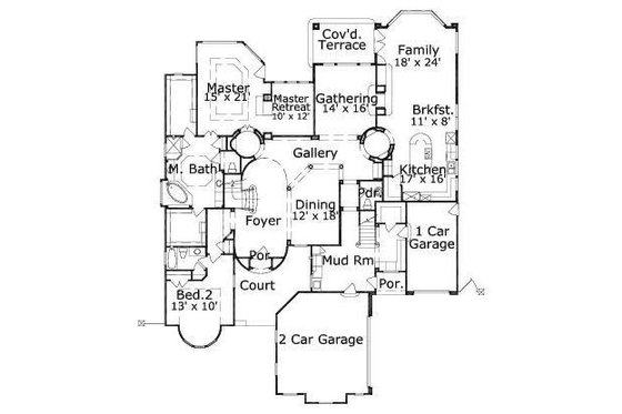 Floor Plan - Main Floor for European House Plan #411-838 - 5 bed, 4.5 bath