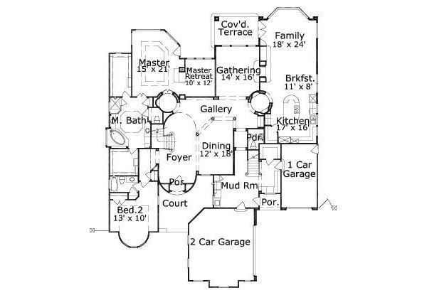 European Floor Plan - Main Floor Plan #411-838