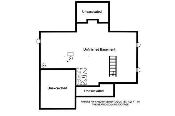 Floor Plan - Lower Floor for Country House Plan #46-892 - 3 bed, 2 bath