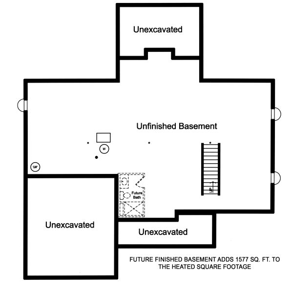 House Blueprint - Country Floor Plan - Lower Floor Plan #46-892