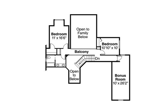 Floor Plan - Upper Floor for Traditional House Plan #124-733 - 3 bed, 2.5 bath