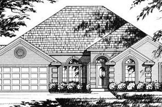 Exterior - Front Elevation for European House Plan #40-431 - 4 bed, 2.5 bath