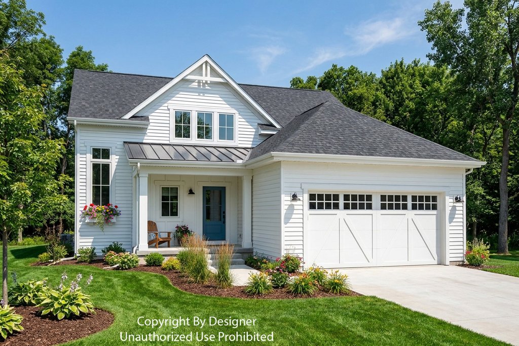 Exterior - Front Elevation 2 for Farmhouse House Plan #51-1522 - 3 bed, 3.5 bath