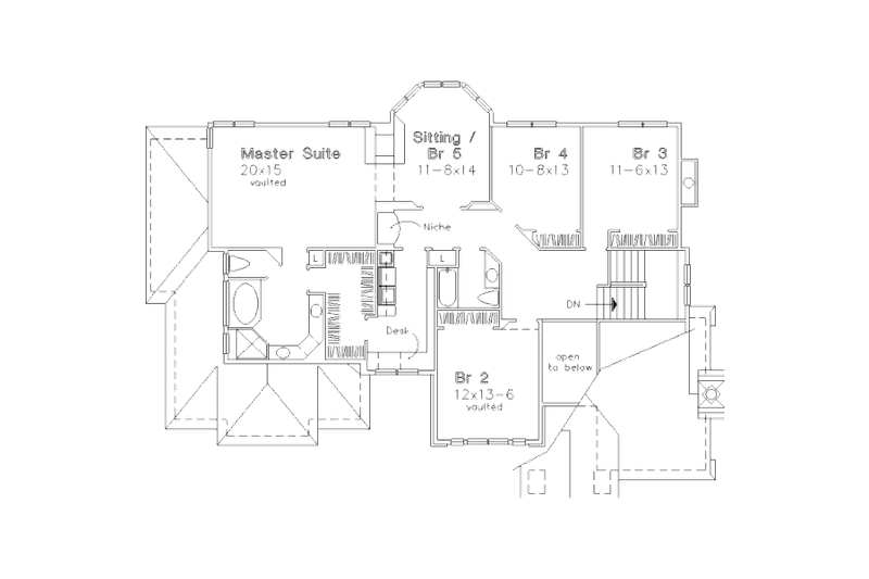 Home Plan - Floor Plan - Upper Floor for Traditional House Plan #320-458 - 4 bed, 2.5 bath