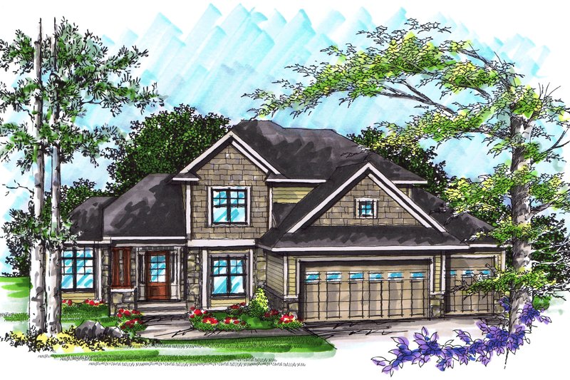 Home Plan - Ranch Exterior - Front Elevation Plan #70-1033