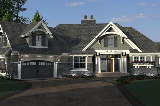 Exterior - Front Elevation 3 for Craftsman House Plan #51-569 - 4 bed, 3 bath