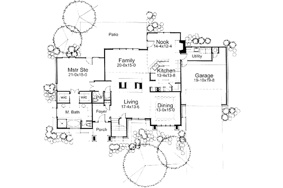 Floor Plan - Main Floor for Prairie House Plan #120-117 - 3 bed, 3 bath