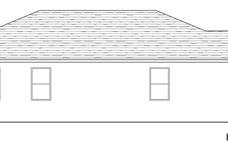House Blueprint - Exterior - Rear Elevation 1 for Traditional House Plan #1058-240 - 3 bed, 2 bath