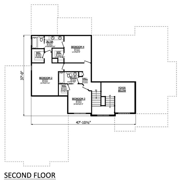 Contemporary Floor Plan - Upper Floor Plan #1089-30
