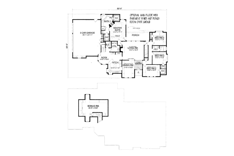 Home Plan - Floor Plan - Other Floor 1 for European House Plan #40-147 - 4 bed, 2.5 bath