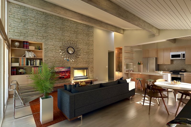 House Design - Interior - Family Room for Ranch House Plan #489-2 - 3 bed, 2.5 bath