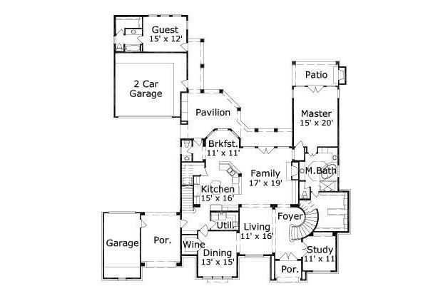 European Floor Plan - Main Floor Plan #411-626
